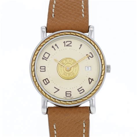 orologio hermes sellier|Sellier watch Hermès Gold in Steel .